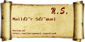 Mallár Sámuel névjegykártya